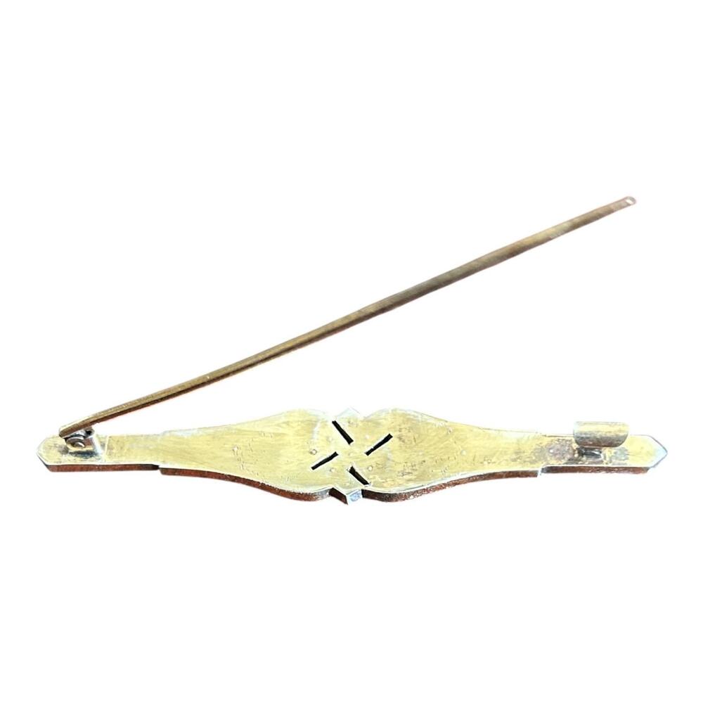Art Deco Sterling Sterling Silver Bar Brooch
Paste Stones 3” Vintage Pin - Picture 7 of 11